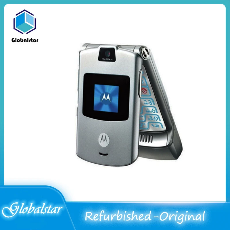 Оригинальный разблокированный телефон-раскладушка MOTOROLA RAZR V3 мобильный телефон 2G
