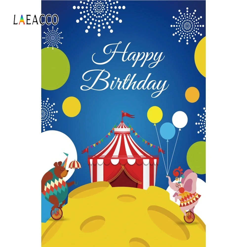 

Laeacco Circus Party Portrait Photography Backgrounds Vinyl Baby Birthday Photographic Backdrops For Camera Photograph Studio