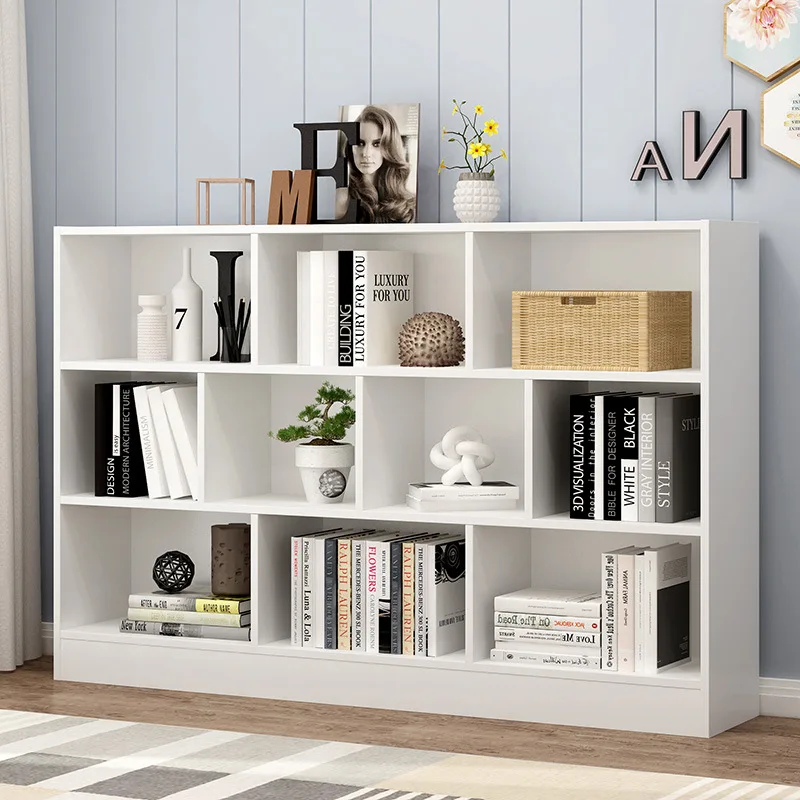 

Simplicity Bookcase Bookshelf Simple Floor Cabinet Students Storage Small Cabinet Free Combination Plaid Cabinet