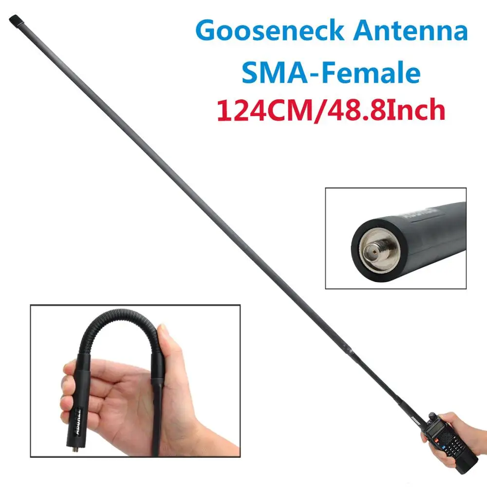 ABBREE AR 152G Gooseneck SMA Female 144/430MHz VHF UHF двухдиапазонная тактическая антенна для Baofeng UV 5R