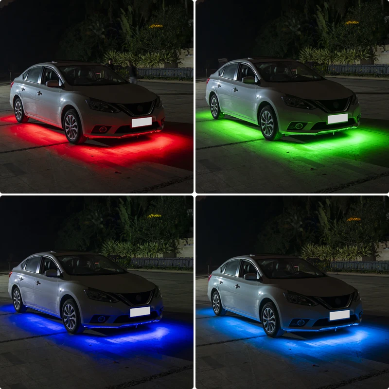 Bande Lumineuse d'Ambiance pour Dessous de Carrosserie de Voiture,  Rétro-Éclairage Flexible, RVB, Application à Distance, LED, Style  Décoratif, Lampe Néon, 12V, Nouveauté