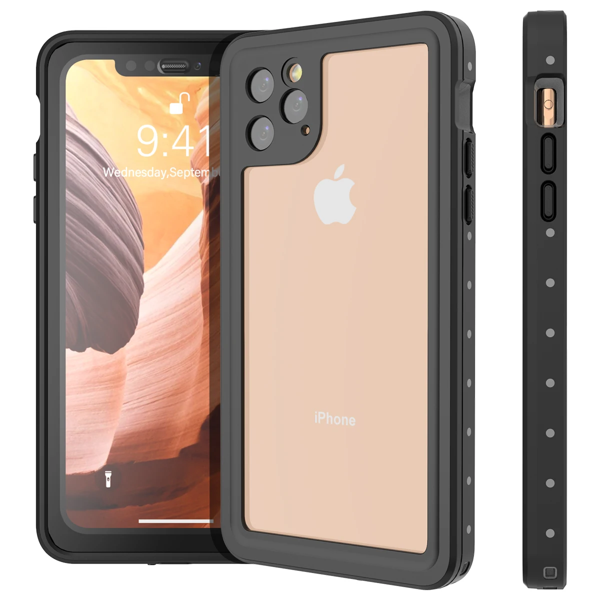 

For iPhone 11/ 11 Pro/ 11 Pro Max Dots Pattern 360 Degree Protection Waterproof Dustproof Shockproof Back Case Protective Shell
