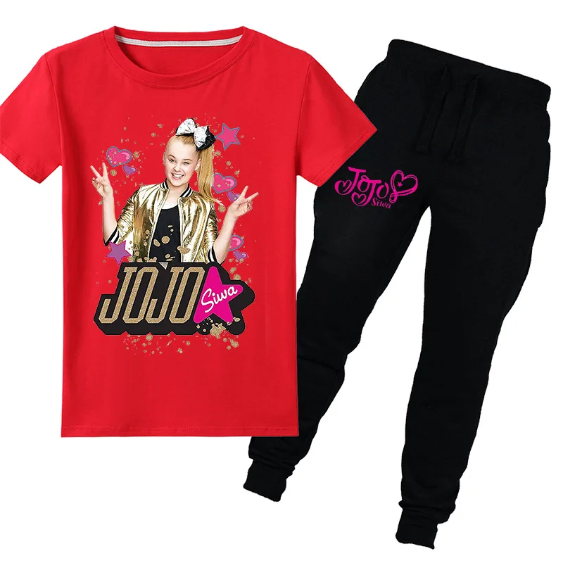 Хлопковый свитер с длинными рукавами и капюшоном JOJO SIWA, туника, брюки, Модный Спортивный Повседневный костюм на весну и осень, От 4 до 15 лет
