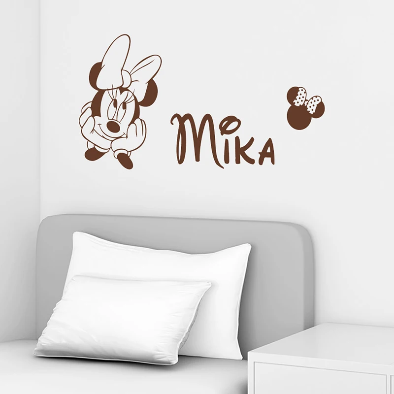 Lovely Cartoon Disney Minnie Mouse Wall Stickers For Home Decor Living Room Girls Room Nursery Poster Vinyl Mural Wall Art Decal Lovely Cartoon Disney Minnie Mouse Wall Stickers For Home Decor Living Room Girls Room Nursery Poster Vinyl Mural Wall Art Decal