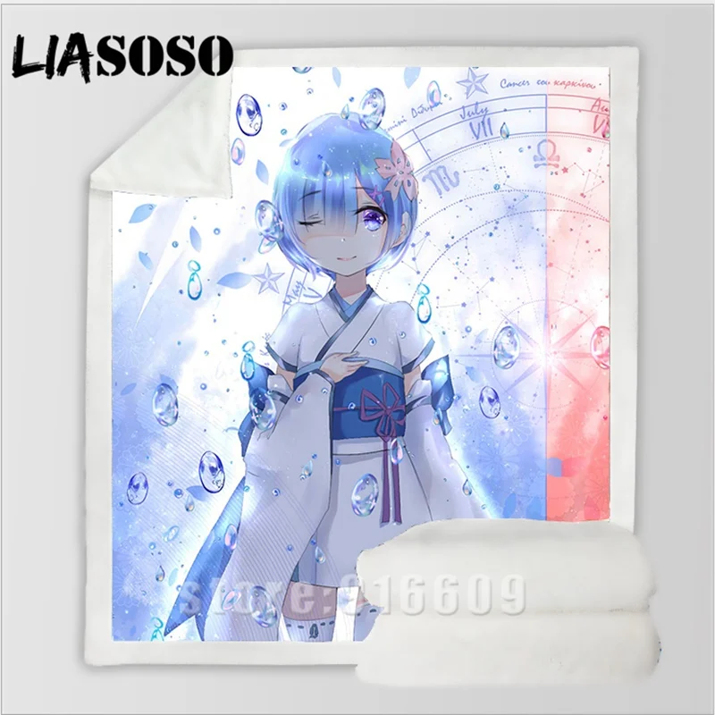 Сексуальный Re: zero двойной горничной Рам Rem Диван Постельные принадлежности офис Harajuku зимнее модное одеяло покрывало детское одеяло для путешествий одеяло для прогулок - Цвет: 04