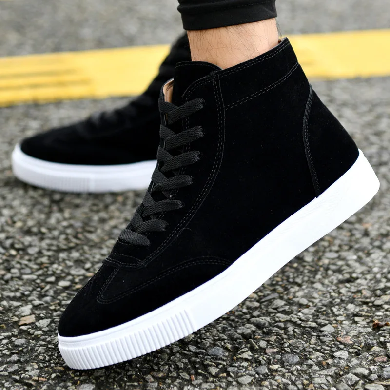 

Retro High Top Men Canvas Casual Shoes Fashion Solid Sewing Flat Vulcanize Shoes Lace-Up Spring Autumm Breathable Boys Sneakers