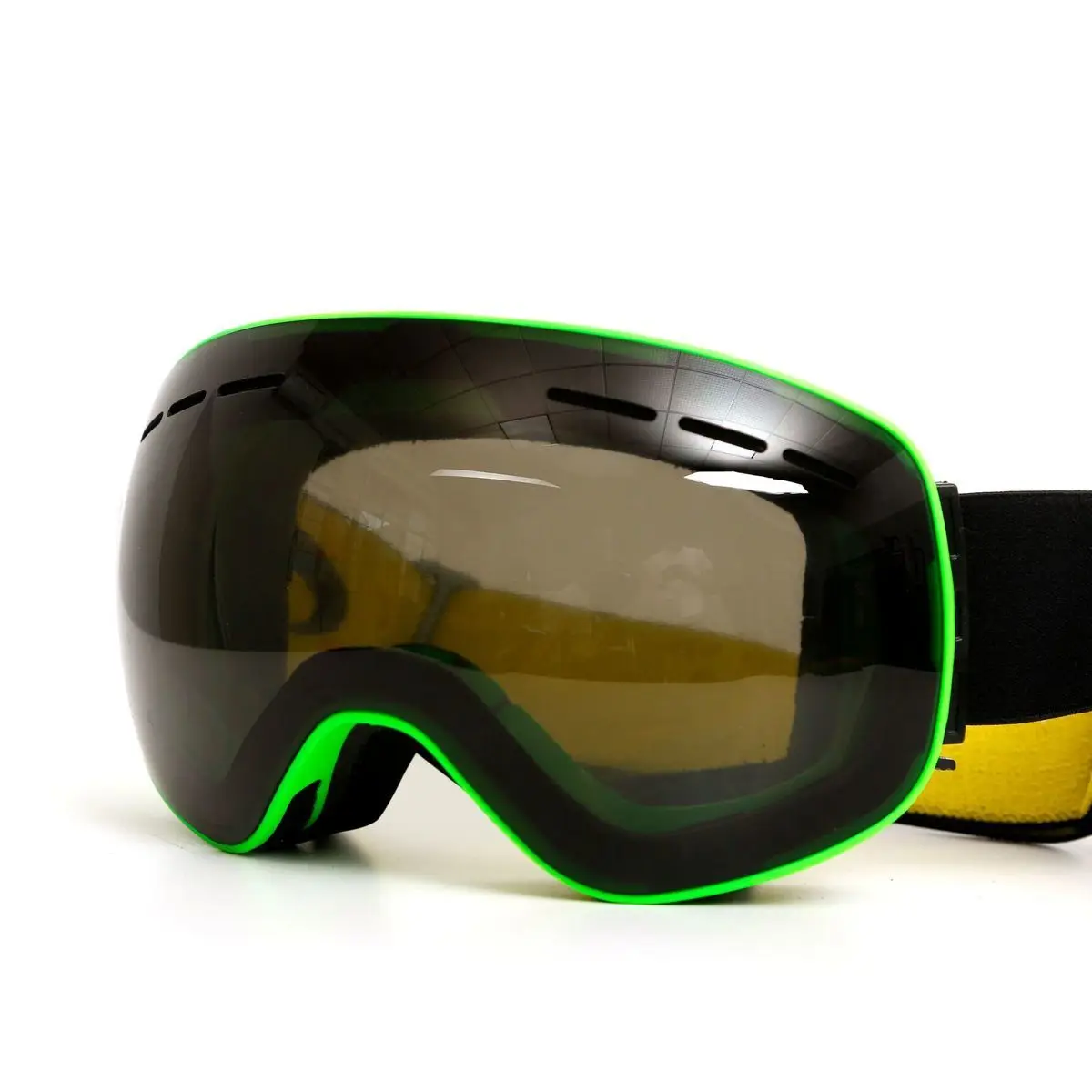 Лыжные очки, большая сферическая оправа, магнитные линзы, анти-туман, для мужчин и женщин, Снежная маска, защитные очки без полей, очки для сноуборда для взрослых - Цвет: K