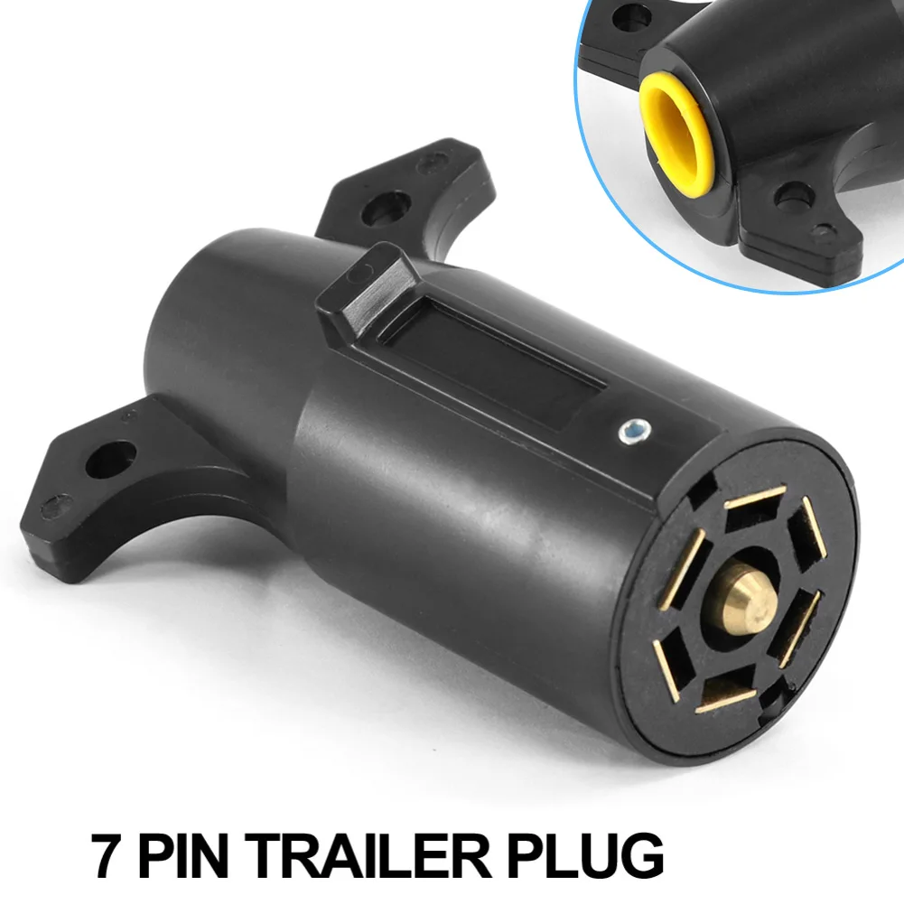 

7-hole Trailer Plug Blade Circular Connector RV Parts 12V Towbar Tow-trailer End Supply for Your Caravan, Trailer, and Truck.