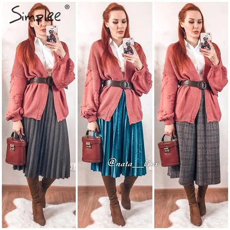 جاكيت شتوي محبوك صوف ستره شتويه صوفيه باكمام واسعه جديد ملابس شتوي ترند