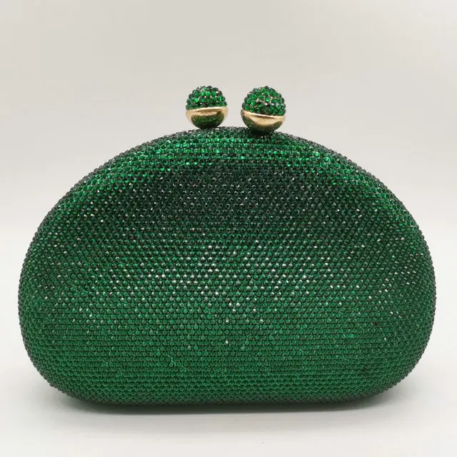 Green Clutch Bags Boutique De FGG элегантные фиолетовые женские вечерние сумочки-клатчи со стразами, свадебные сумочки для невесты, вечерняя сумочка со стразами - Цвет: Green Clutch Bags