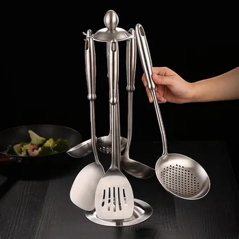 

7 roestvrij staal kookgerei keuken schep lepel pasta server filter keukengerei