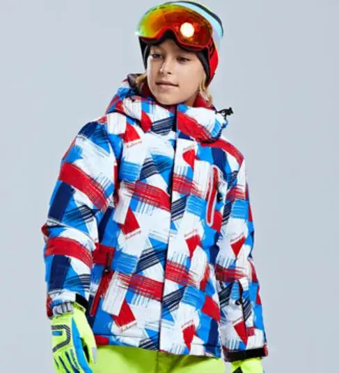 jacket 7 Детский лыжный костюм для улицы, утепленный водонепроницаемый лыжный костюм для мальчиков и девочек, комплект из 2 предметов, Теплая Лыжная куртка и штаны для снежного города - Цвет: jacket 7