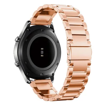 

Rose Gold 42mm 46mm High Quality Three Beads Stainless Steel Wristband for Samsung Galaxy Watch Gear S3 Smart Watch Strap