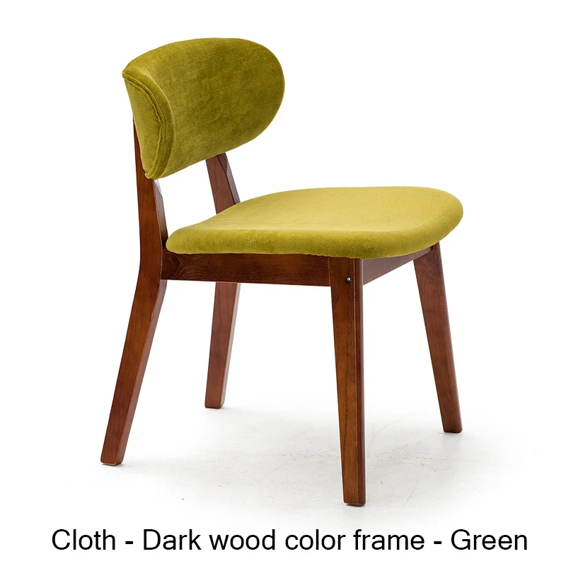 Cloth Green Современной плотной древесины детский стул обеденный зал для обеденного стула Nordic домашней спальни исследование кресло для офиса ткань; Массивная древесина кресло для отдыха - Цвет: Cloth Green