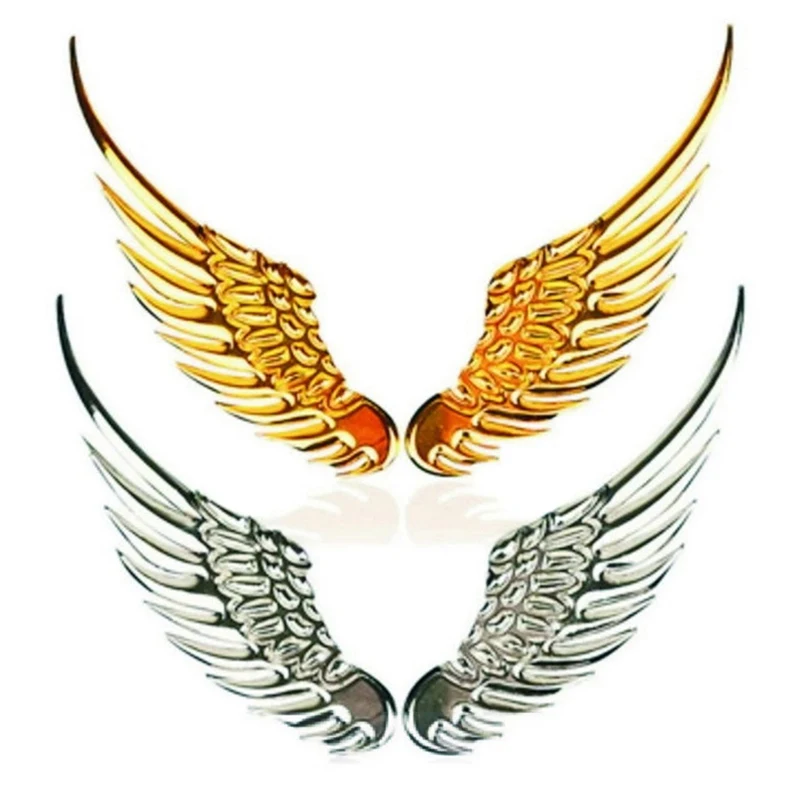 

1Pair 3D Stereo Metal Angel Wing Car Stickers Decoration Badge Emblem Chrome Car Auto Sticker Decal Car 3d Big Wings Car Sticker