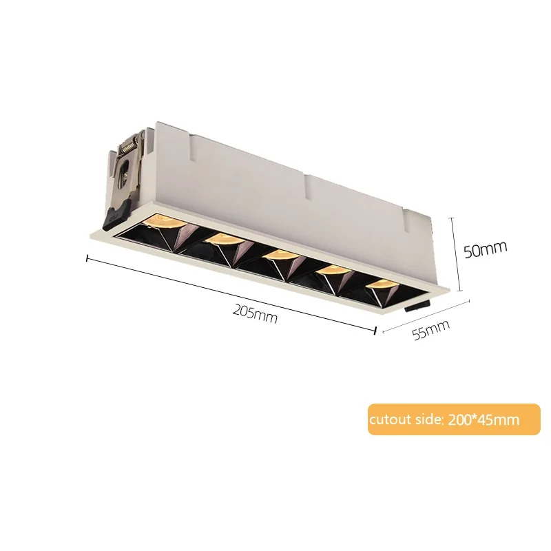 outside up and down lights Aisilan led grid ceiling spot light embedded downlight line lights COB rectangular ceiling lamp without main lights CREE smart led downlights Downlights