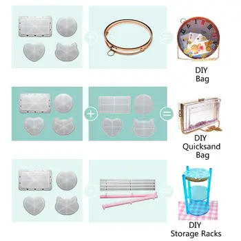 

Clear Silicone Round DIY Dynamic Liquid Quicksand Bag Mold UV Resin Mold Craft Dried Flower Resin Decorative DIY Hand Crafts