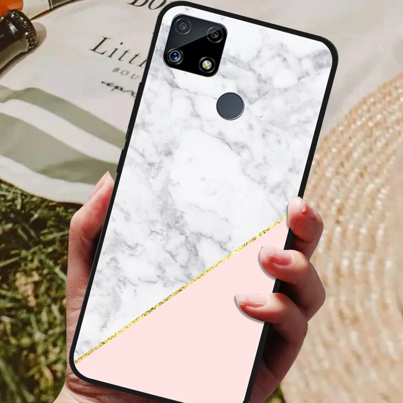 cell phone belt pouch For Realme C25s Case Silicon Back Cover Phone Case for Realme C25s RMX3195 C 25S C25 S Cases Realme C25s Soft bumper coque mous wallet Cases & Covers