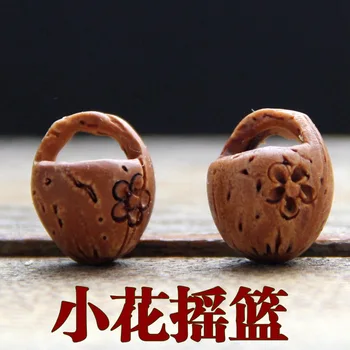 

Adornos navidad madera Peach stone carving cradle wild peach stone handmade surprise jewelry accessories wholesale low price DIY