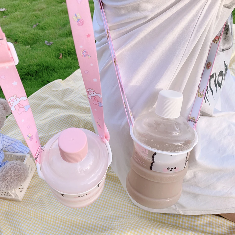 Kawaii 630ml Bear Bucket Plastic Water Bottle Creative Cute Shaker Sport Gourd Milk Cartoon Drinking Cups For Girls Children Kawaii 630ml Bear Bucket Plastic Water Bottle Creative Cute Shaker Sport Gourd Milk Cartoon Drinking Cups For Girls Children