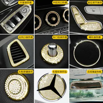 

New Beautiful Car Bling Diamond Interior Decor Sticker Cover For Mercedes-Benz New C Class GLC
