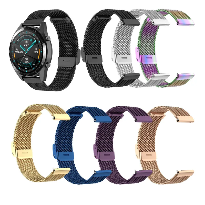 Milanese ремешок для часов Huawei watch GT2 46 мм/GT2e/GT/Honor Magic 2 Quick Release Band Mesh браслет из