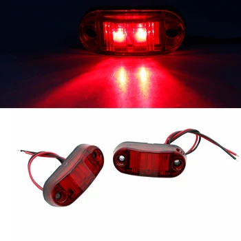 

2Pcs 12V LED Side Marker Lights Car External Lights Warning Tail Light Auto Trailer Truck Lorry Lamps Red color