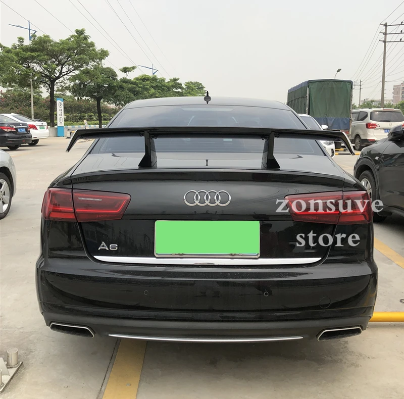 Использовать для Audi A6 S6 спойлер 2012 13 14 15 16 лет ABS пластмассовый задний декоративное крыло EX стиль GT Спортивные Аксессуары