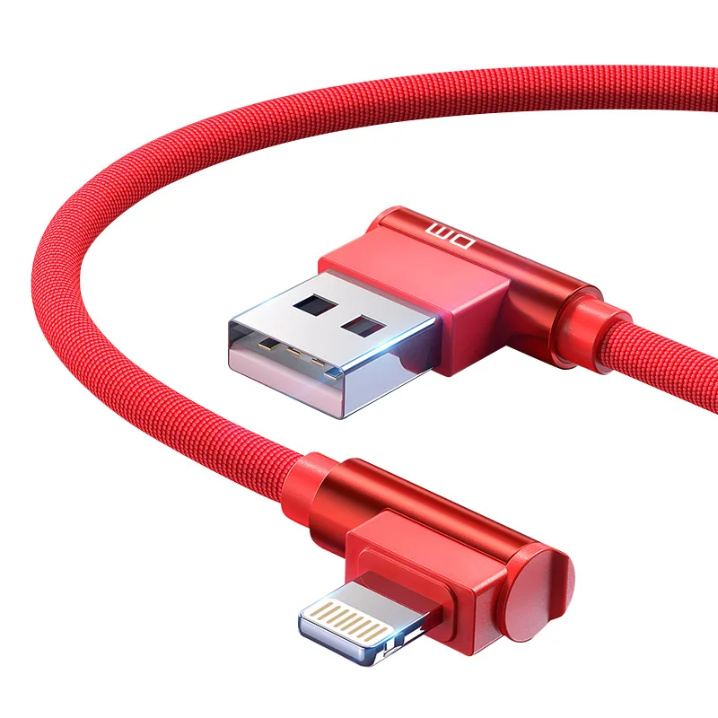 DM 1,2 M двойной изгиб дизайн USB кабель для iPhone xs max xr для мобильных пользователей игр
