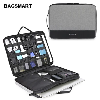 

BAGSMART Travel Organizer Electronics Laptop Accessories Bag with 15 inch MacBook Pro Compartment for Cable Adapter Hard Drives