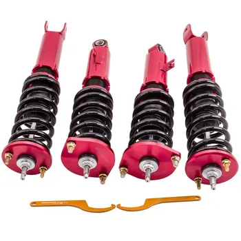 

24 Ways Coilovers Suspension Shocks for Nissan Fairldy Z 300ZX Z32 1990-1996 Red