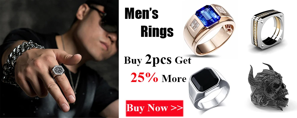 New 4 Styles Punk Men Rings Vintage/Hiphop Male Ring Daily Jewelry Size 7-13