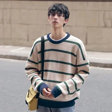 Мужской тонкий вязаный свитер мужской пуловер, свитер из мягкого хлопка, ребристые манжеты и подол, модный свитер на весну и осень HL013