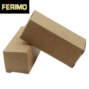 

Retro Kraft Paper Box 2.8*2.8*7 cm 200Pcs/ Lot Small Cardboard Boxes For Event Party Gift Lipstick Lip Cream Pins Clasps Packing