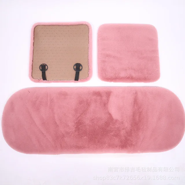 Car Seat Cushion Winter Plush Rabbit Fur Winter Warmth Thick Wool One Piece Square Cushion for Main Driver or Co-pilot 6