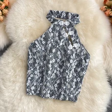 

HELIAR Women Halter Tops Vintage Round Neck Tops Tank Tops Floral Printed Elegant Crop Tops Sleeveless For Women Summer