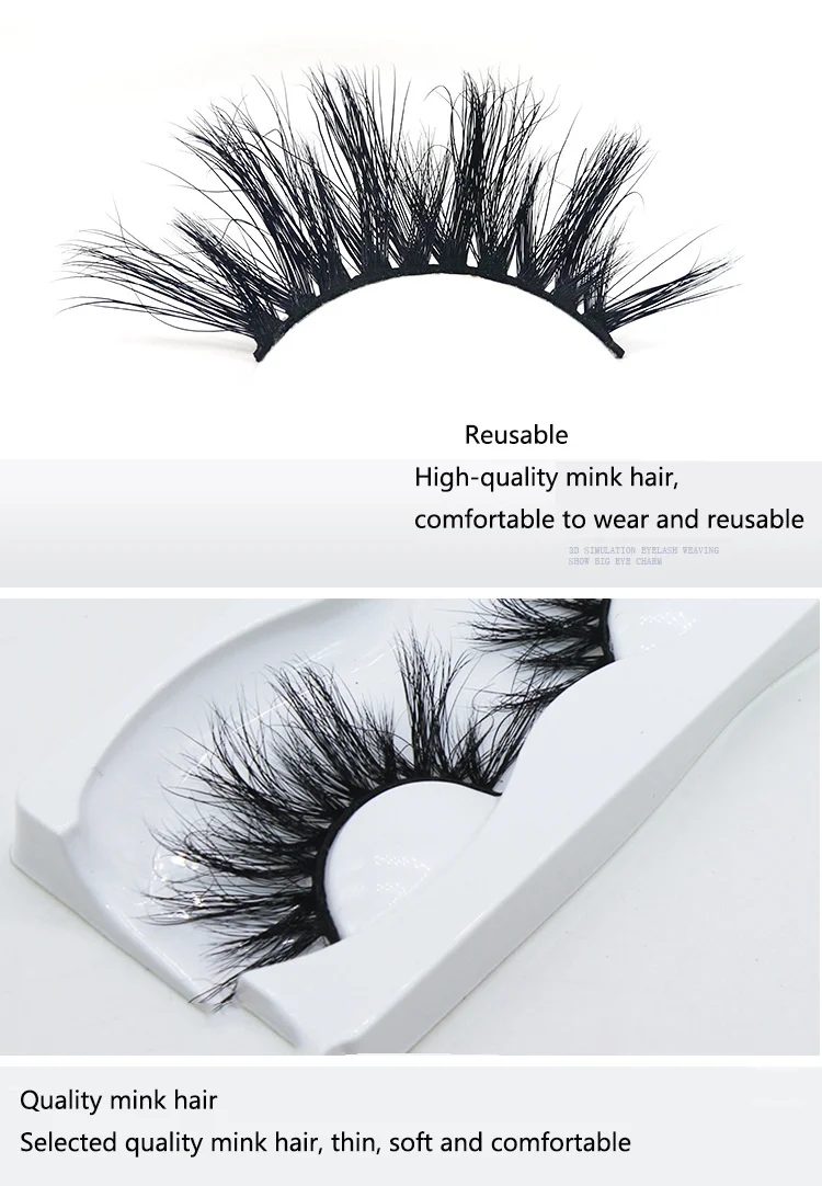 25mm 5D Premium Mink Hair False Eyelash Thick Long 3D Stereo Eyelash