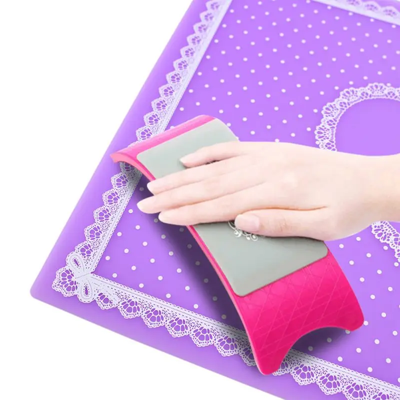 Инструмент для дизайна ногтей, силиконовая подушка, держатель для рук, складной маникюрный салон, практичная Подушка, кружевная настольная моющаяся коврик