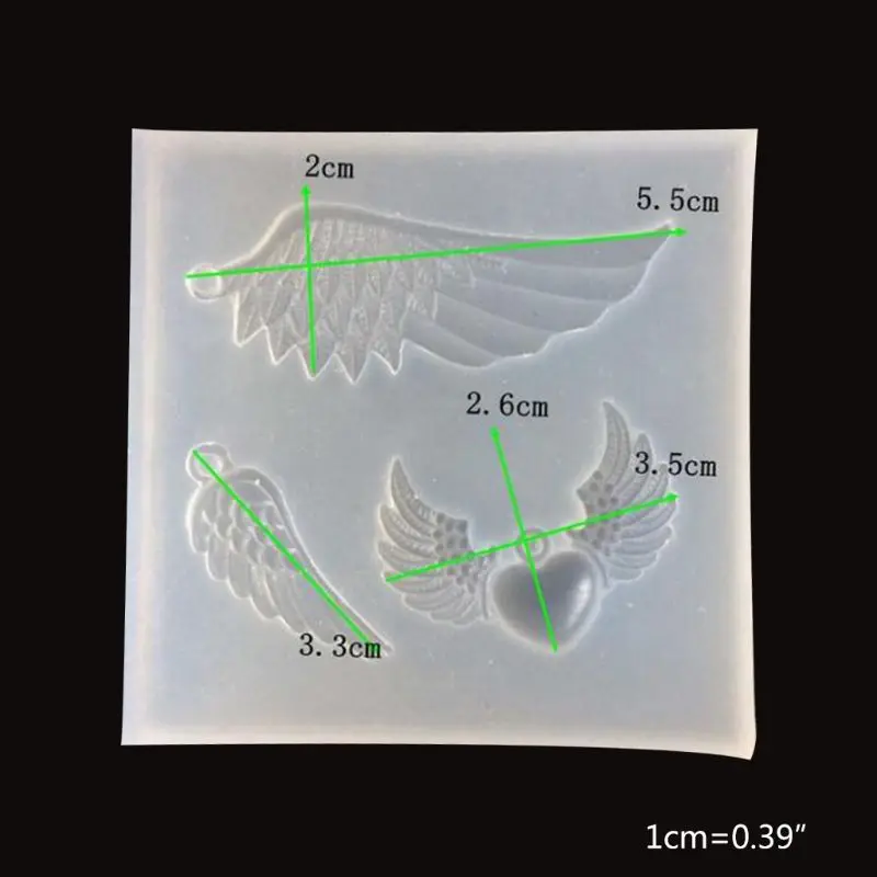 Silicone Mold Crystal Epoxy Resin Mold Angel Wing Shape Casting Silicone Mould DIY Making Tool Christmas New Year Decorations Gifts