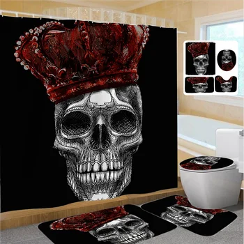 

180x180cm Bathroom Set Non-slip Shower Curtain Non-slip Mats Bath Carpets Toilet Seat Cover Lid Floor Mat Bathroom Decor