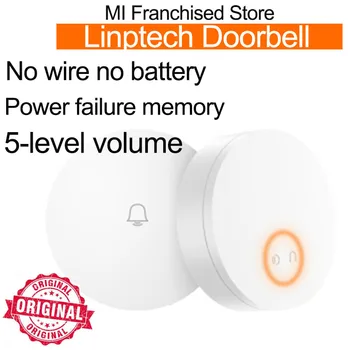 

Linptech Doorbell Wireless Self-Generating Transmitter Memory Function Waterproof Home Receivers large Range ring Mijia