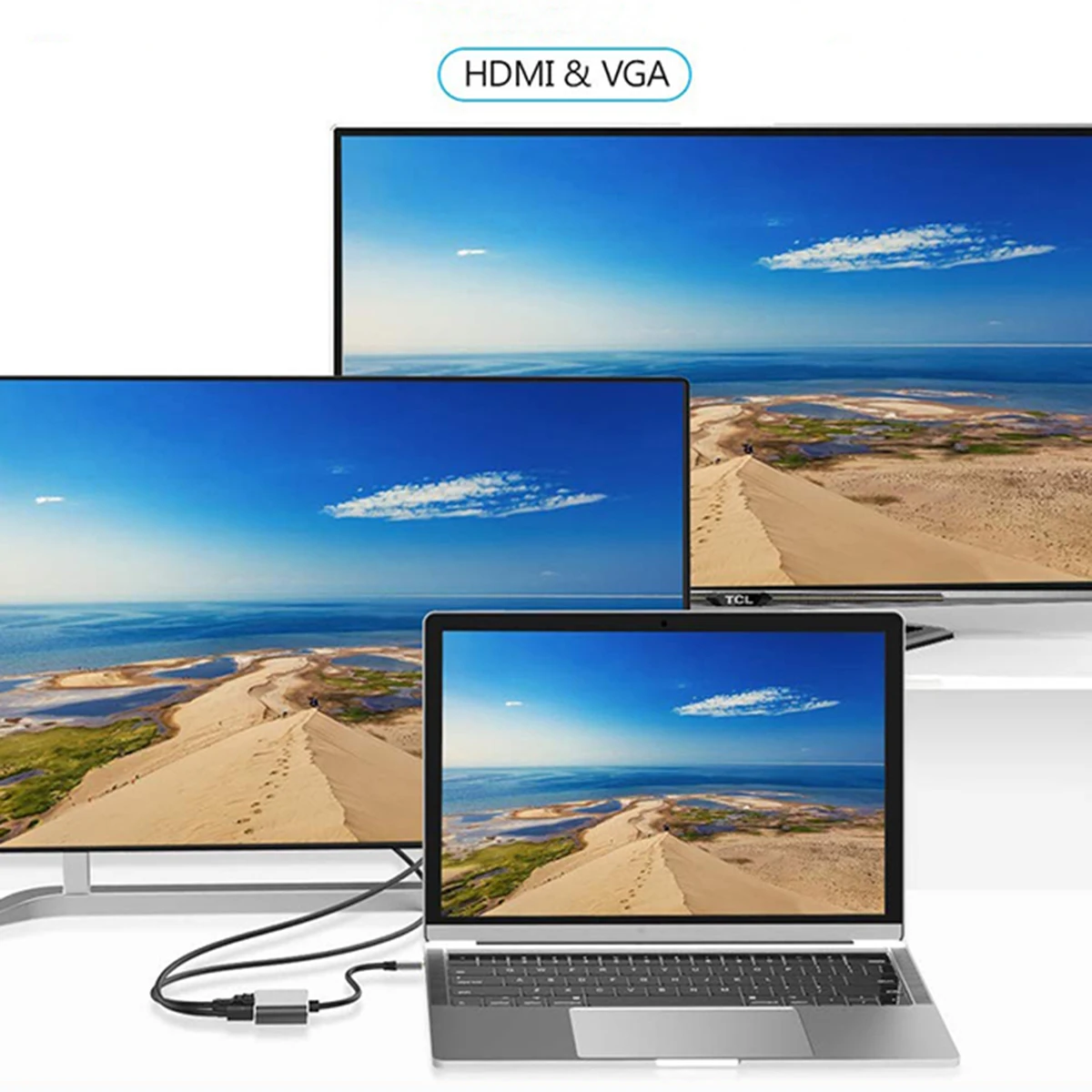 4 в 1 USB C type-C к HDMI аудио-видео адаптер конвертер Поддержка PD зарядка VGA USB3.0 4K 1080P Многофункциональный USB C концентратор