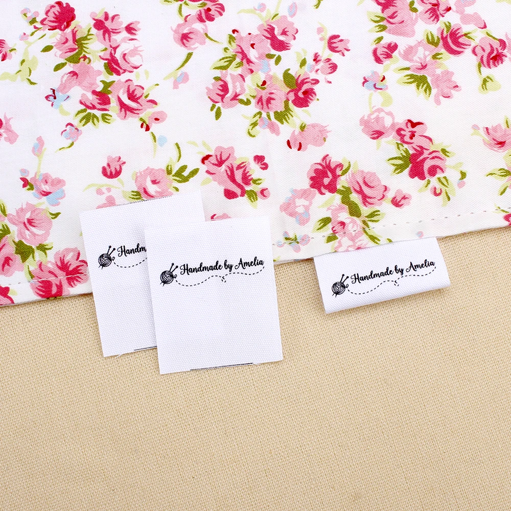 

Custom Clothing Labels - Brand Tags , Organic Cotton Ribbon Labels, Logo or Text, Handmade knitting(MD3060)