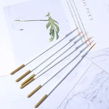

6Pcs Round Brush Hook Line Pen Artist Nylon Hair Paint Set Draw Painting Craft