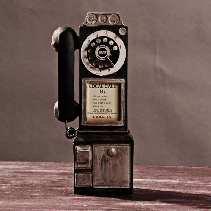Винтажный вращающийся классический вид циферблат модель телефона Ретро Стенд украшение дома орнамент MDJ998