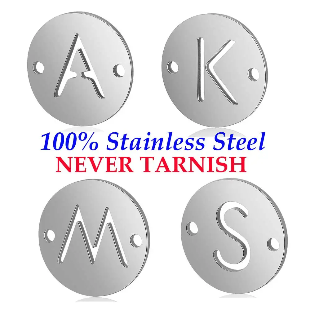 

5 Pieces DIY Jewelry Stainless Steel Inital Name A-Z Connectors Wholesale High Polished DIY Jewelry Connector