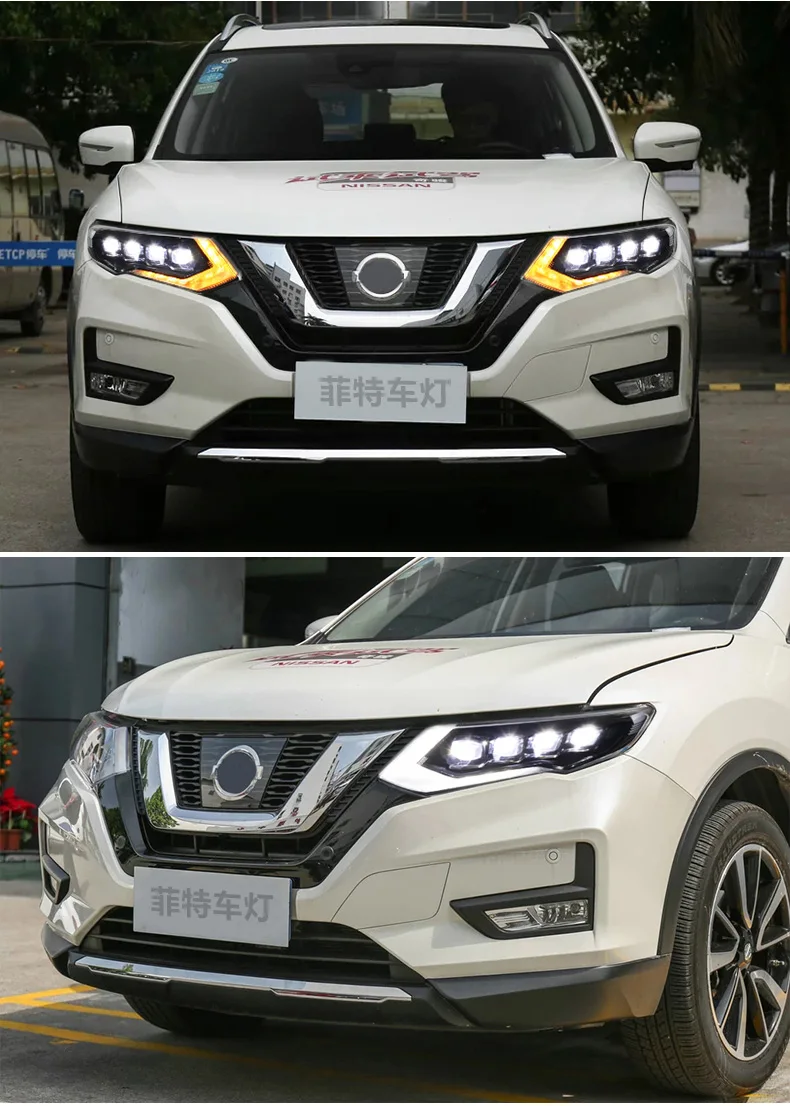 KOWELL автомобильный Стайлинг для Nissan X-Trail головной светильник s для- Nissan X-Trail светодиодный головной светильник светодиодный DRL светодиодный светильник поворота объектива