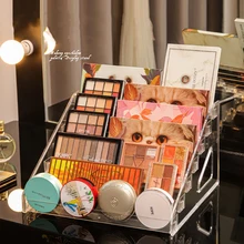 

Transparent cosmetics Organizer Seven floors Clear Acrylic Makeup Pressed powder Tools Holder Eyeshadow Palette Organizer Box
