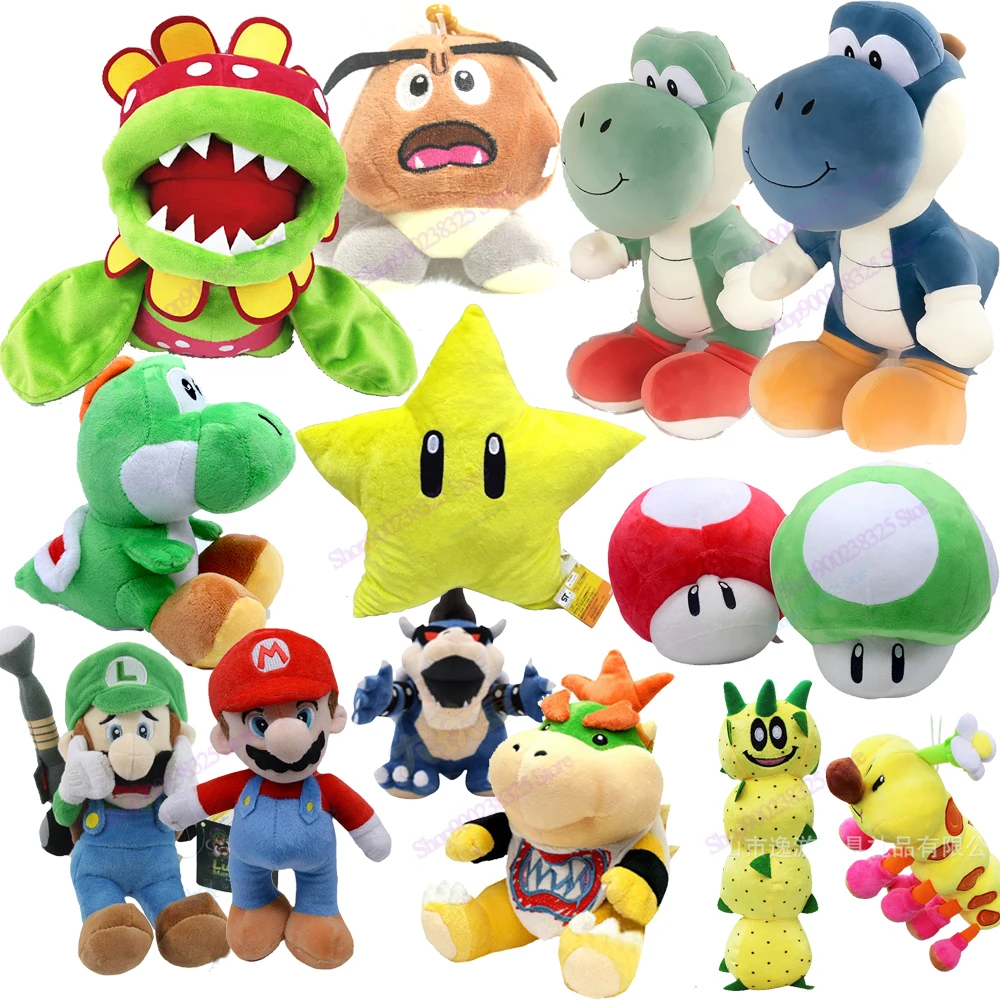 Super Mario Bros Plush Doll Luigi Yoshi Goomba Stuffed Toys Dinosaur Game Marios Anime Decoration Peripheral Dolls Birthday Gift | Игрушки и