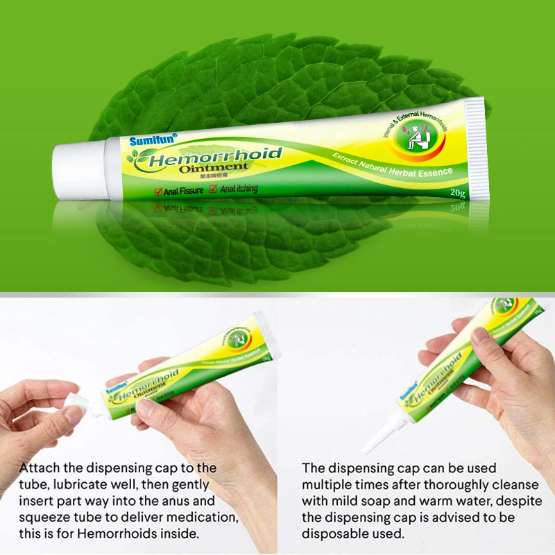 2/4pcs Sumifun Hemorrhoid Remover Ointment Internal External Piles Treatment Cream Anal Itch Pain Relief Chinese Herbal Medicine hemorrhoids treatment cream